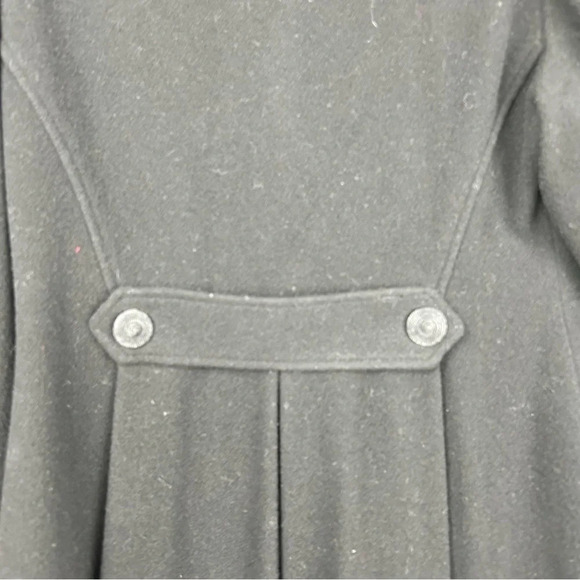 Vintage Laura Ashley Black Wool Full Length Coat Size 14 - Picture 5 of 12